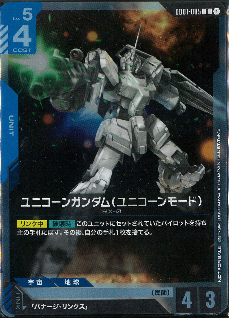 R)ユニコーンガンダム(ユニコーンモード)(GD1-005/illust:Kazumasa Yasukuni/未開封)